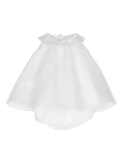 La Stupenderia Babies' Cloe Bow-detail Silk Dress In White