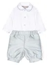La Stupenderia Satin Trousers Set In White