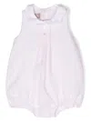 La Stupenderia Scallop-collar Linen Romper In Pink