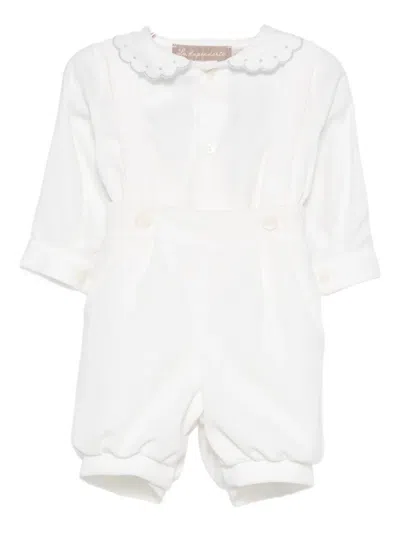 La Stupenderia Babies' Scalloped-collar Romper In White