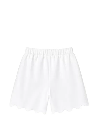 La Stupenderia Kids' Scalloped-edge Shorts In White