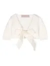 La Stupenderia Self-tie Cotton Cardigan In Neutrals