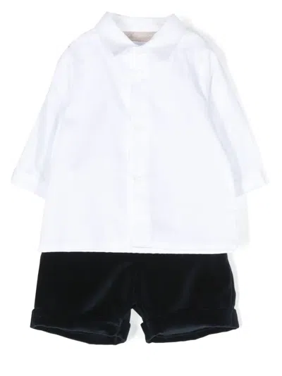 La Stupenderia Babies' Shirt And Shorts Set In Blue