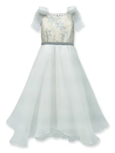 La Stupenderia Kids' Silk Dress In Green