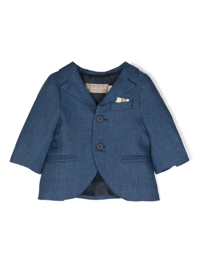 La Stupenderia Babies' Single-breasted Blazer In Blue