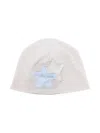 La Stupenderia Slogan-embroidered Cotton Beanie In Neutrals