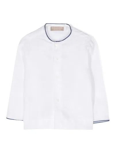La Stupenderia Kids' Slub-texture Linen Shirt In Neutrals