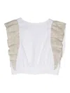 La Stupenderia Slub-texture Linen Top In Neutrals