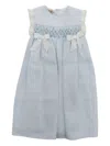 La Stupenderia Smocked Ruffled Dress In Blue