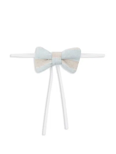 La Stupenderia Babies' Striped Bow Tie In Blue
