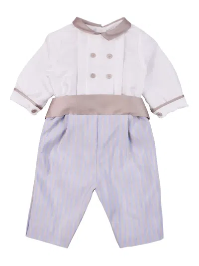 La Stupenderia Babies' Striped-panel Collared Romper