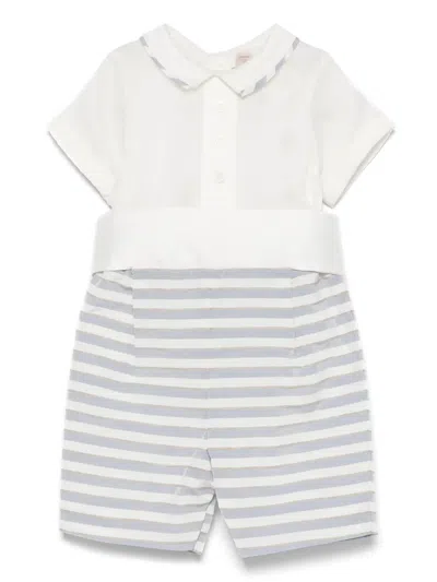 La Stupenderia Babies' Striped Romper In White