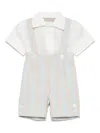 La Stupenderia Striped Shorts Set In White