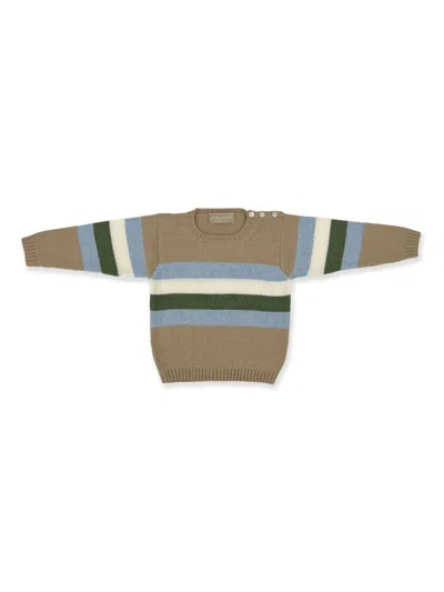 La Stupenderia Babies' Striped Sweater In Brown