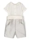 La Stupenderia Striped Trouser Set In Neutrals