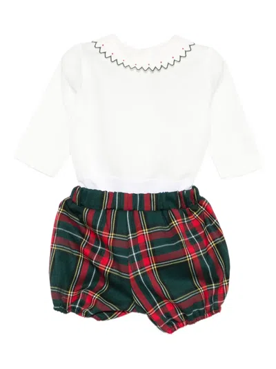 La Stupenderia Babies' Tartan-check Shorties In White