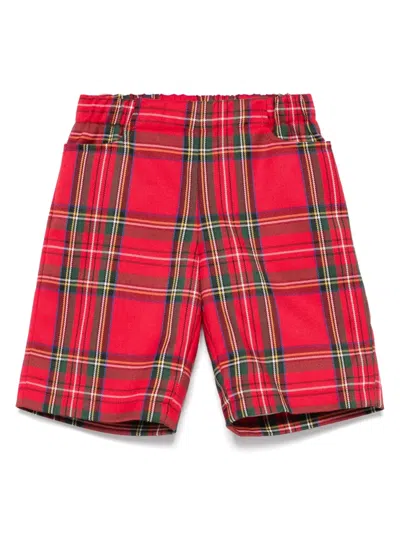 La Stupenderia Kids' Tartan-check Shorts In Red