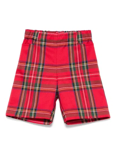 La Stupenderia Babies' Tartan-check Shorts In Red