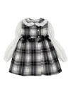 La Stupenderia Tartan-pattern Bow-detail Dress In Black