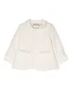 La Stupenderia Velvet Single-breasted Coat In White