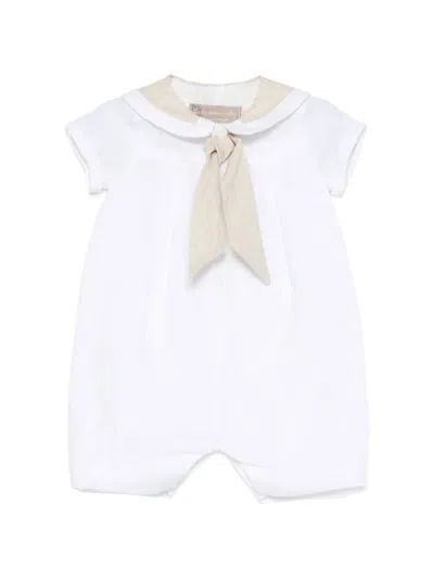 La Stupenderia Babies' Tie Collar Dungarees In White