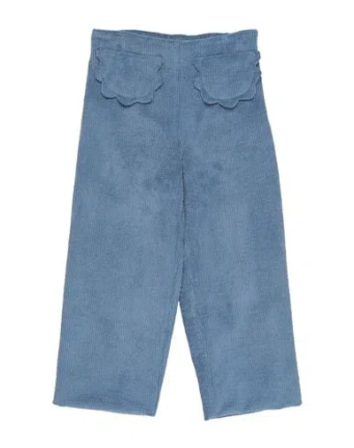 La Stupenderia Babies'  Toddler Girl Pants Light Blue Size 4 Polyester, Polyamide, Elastane