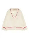 La Stupenderia V-neck Wool Cardigan In Neutral