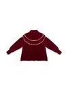 La Stupenderia Velour Blouse In Rot
