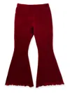 La Stupenderia Velour Flared Trousers In Red