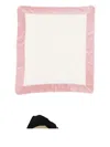 La Stupenderia Velvet Trim Blanket In Neutral