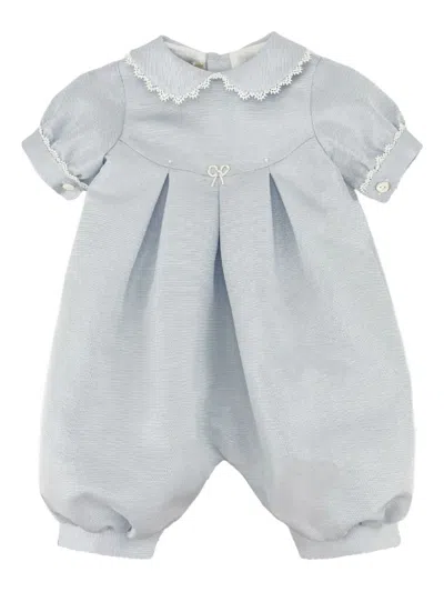 La Stupenderia Babies' Vittorio Lace-trim Romper In Blue