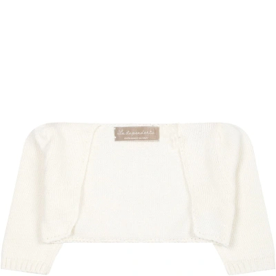 La Stupenderia White Cardigan For Baby Girl