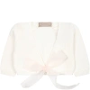 LA STUPENDERIA WHITE CARDIGAN FOR BABY GIRL WITH PINK BOW