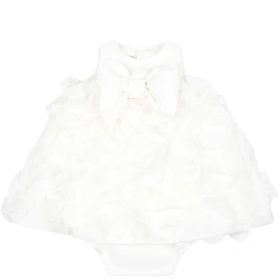 La Stupenderia White Dress For Baby Girl With Bow