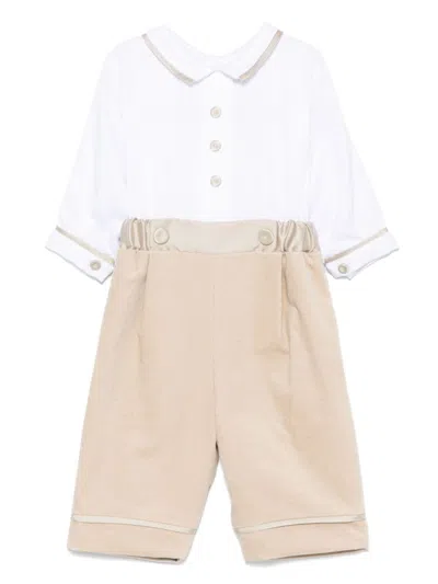 La Stupenderia White/beige Romper Baby Boy