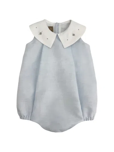 La Stupenderia Babies' Wide-collar Romper In Blue