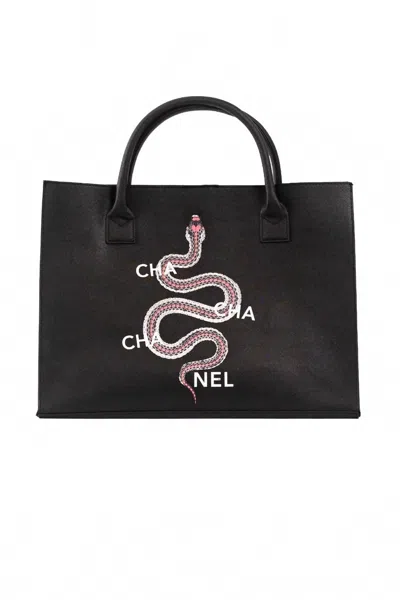 La Trading Co Women's Cha Cha Cha Nel Vegan Tote In Black
