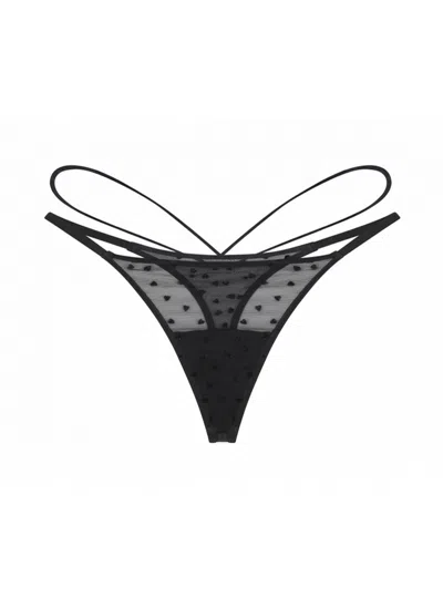 La Tribeau Women's Black Booty Call Thong