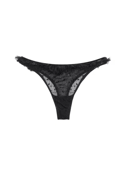 La Tribeau Women's Black First Kiss Thong