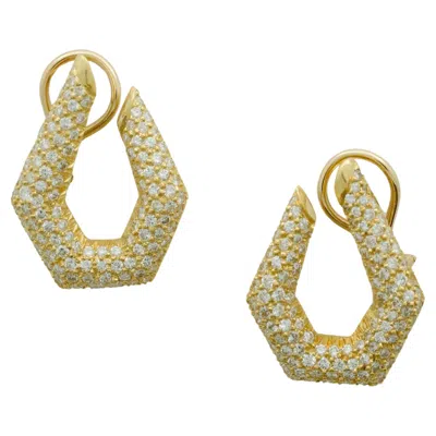 Pre-owned La Triomphe Pave' Diamond Earrings Circa 1980's In Multi