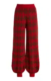 La Veste Arlequín Knit Wool Pants In Red