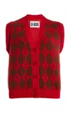 La Veste Arlequín Knit Wool Vest In Red
