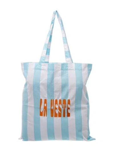 Pre-owned La Veste Canvas Tote In Blue