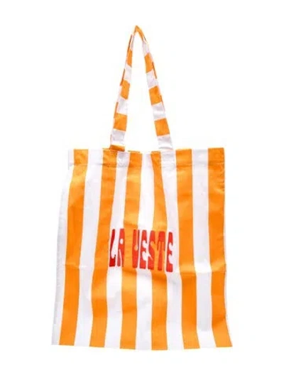 Pre-owned La Veste Canvas Tote In Orange