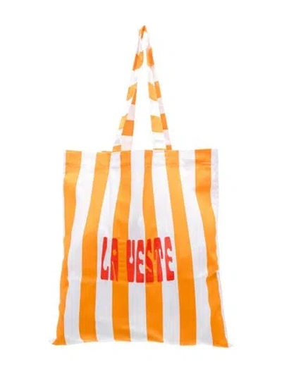 Pre-owned La Veste Canvas Tote In Orange