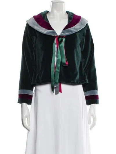 Pre-owned La Veste Colorblock Pattern Jacket In Green