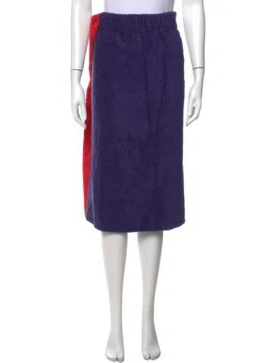 Pre-owned La Veste Colorblock Pattern Midi Length Skirt W/ Tags In Purple