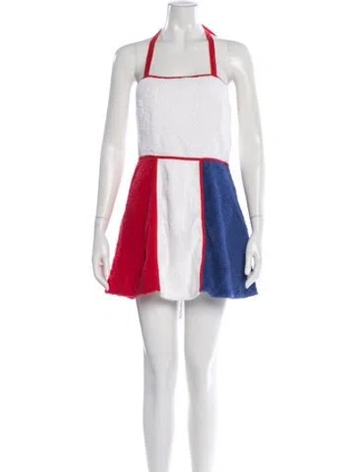 Pre-owned La Veste Colorblock Pattern Mini Dress In Multi