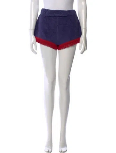 Pre-owned La Veste Colorblock Pattern Mini Shorts In White