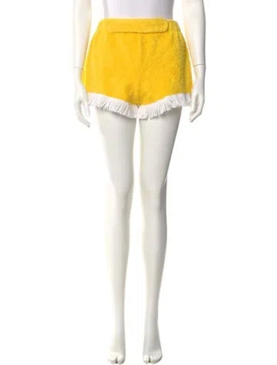 Pre-owned La Veste Colorblock Pattern Mini Shorts In Yellow